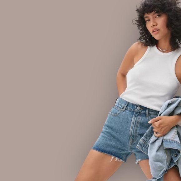 Everlane The Way-High Jean Short Distressed Indigo 30 - Picture 1 of 6